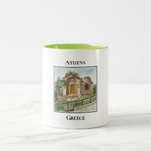 Oude Madrasa-poort, Romeinse Agora, Athene, Grieke Tweekleurige Koffiemok
