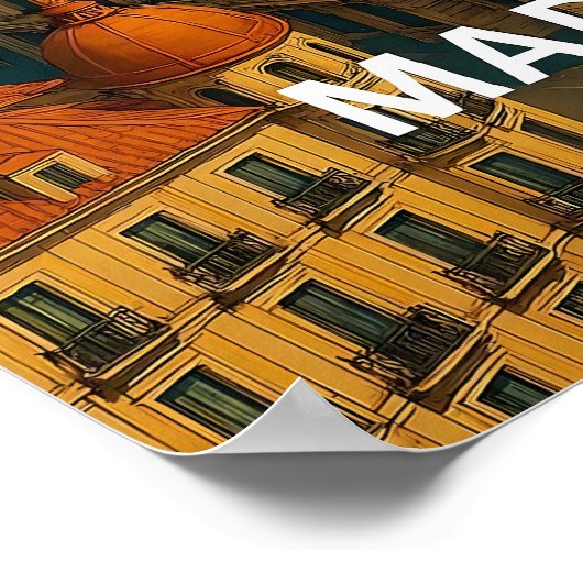 Oude Madrid Spanje Reisposter Poster (Hoek)