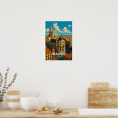 Oude Madrid Spanje Reisposter Poster (Keuken)