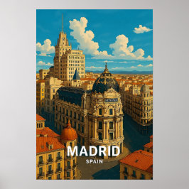 Oude Madrid Spanje Reisposter Poster