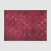 Oude Magenta Goud Damast Grunge Textuurpatroon Tissuepapier (Voorkant)