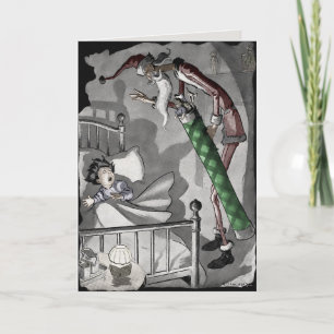 Oude magere kerstman kerstkaart feestdagen kaart