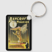 Oude Magie Poster, Goochelaar Bancroft en Leeuw Sleutelhanger (Achterkant)