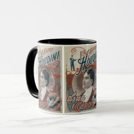 Oude Magie Poster, Goochelaar Harry Houdini Mok (Voorkant links)