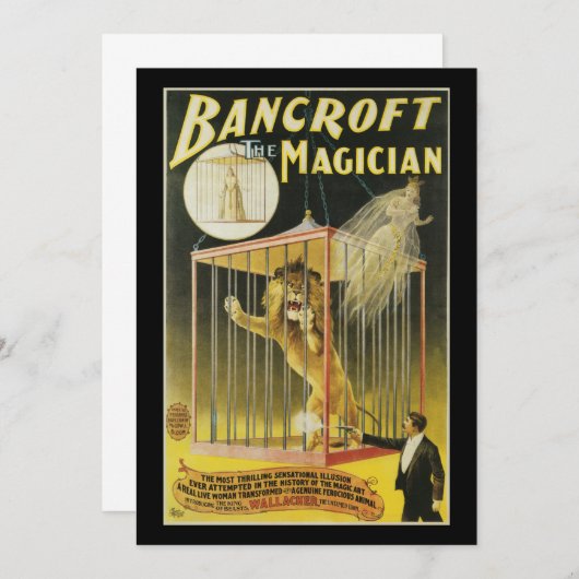 Oude Magie Poster, Magiër Bancroft en Leeuw (Voorkant / Achterkant)