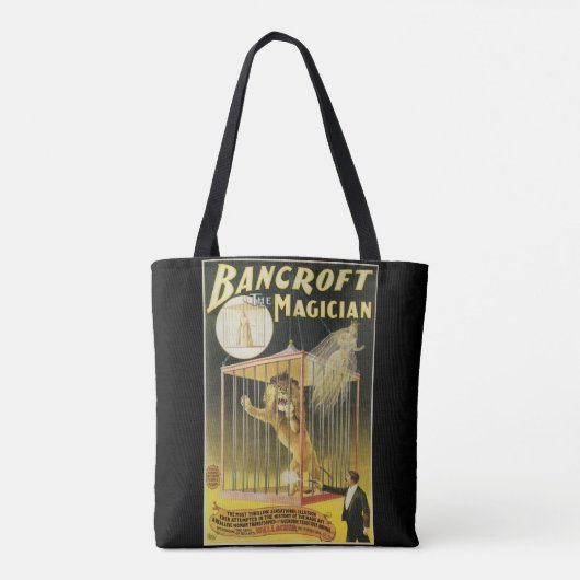 Oude Magie Poster, Magiër Bancroft en Leeuw Tote Bag (Achterkant)