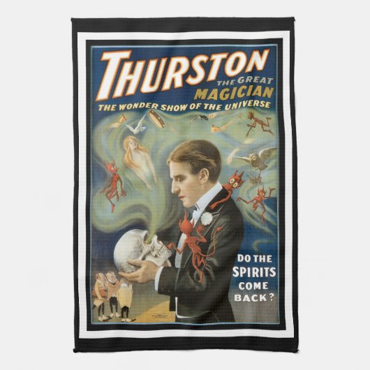 Oude Magie Poster, Thurston, De Grote Magiër Theedoek (Verticaal)