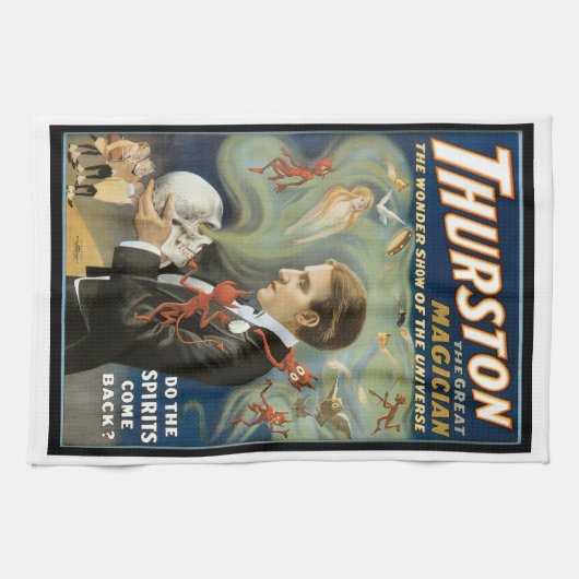 Oude Magie Poster, Thurston, De Grote Magiër Theedoek (Horizontaal)