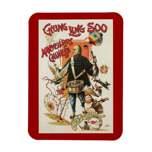 Oude Magieposter, Goochelaar Chung Ling Soo Magneet (Verticaal)