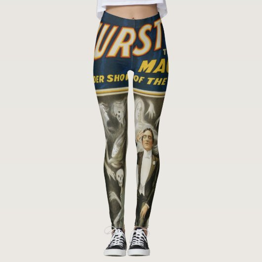 Oude Magieposter, Thurston, De Grote Magiër Leggings (Voorkant)