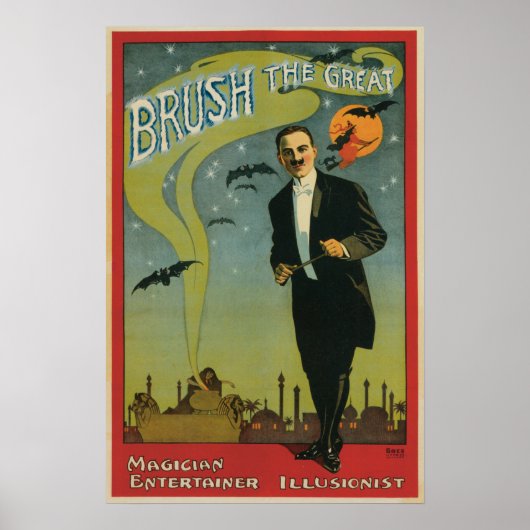 Oude Magische Poster, Brush de Grote Magiër Poster (Voorkant)
