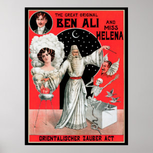 Oude Magische Poster, de Grote Originele Ben Ali Poster