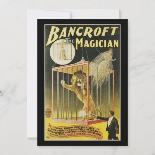 Oude magische poster, goochelaar Bancroft en Leeuw (Voorkant)