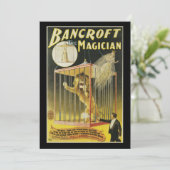 Oude magische poster, goochelaar Bancroft en Leeuw (Staand voorkant)