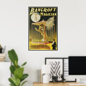 Oude magische poster, goochelaar Bancroft en Leeuw Poster (Thuiskantoor)