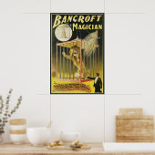 Oude magische poster, goochelaar Bancroft en Leeuw Poster (Keuken)
