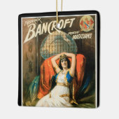 Oude Magische Poster, Goochelaar Frederick Bancrof Keramisch Ornament (Links)