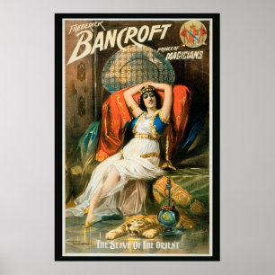 Oude magische poster, goochelaar Frederick Bancrof Poster
