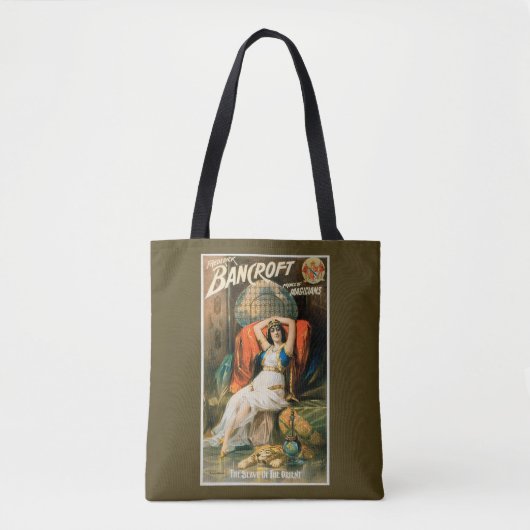Oude magische poster, goochelaar Frederick Bancrof Tote Bag (Voorkant)