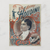 Oude magische poster, goochelaar Harry Houdini Briefkaart (Voorkant)