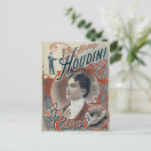 Oude magische poster, goochelaar Harry Houdini Briefkaart (Staand voorkant)