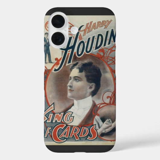 Oude magische poster, goochelaar Harry Houdini Case-Mate iPhone Case (Achterkant)