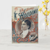 Oude magische poster, goochelaar Harry Houdini Kaart (Gele Bloem)