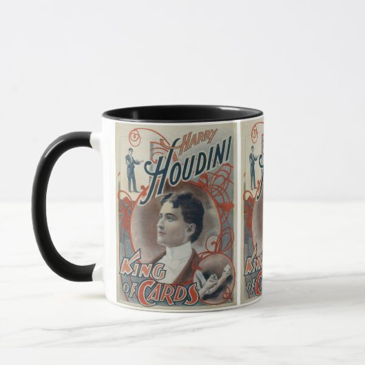Oude magische poster, goochelaar Harry Houdini Mok (Links)