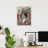 Oude magische poster, goochelaar Harry Houdini Poster (Thuiskantoor)