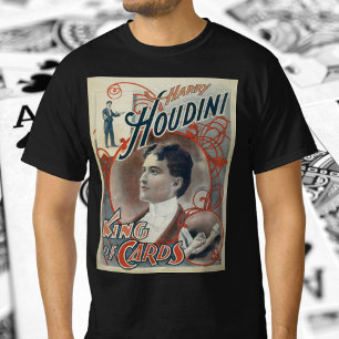 Oude magische poster, goochelaar Harry Houdini T-shirt