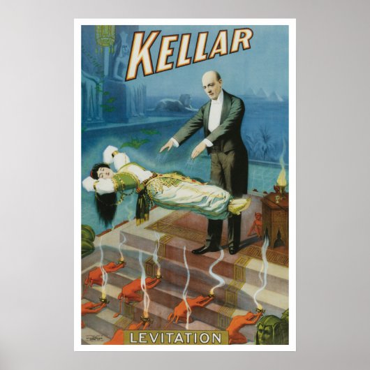 Oude magische poster, goochelaar Harry Kellar Poster (Voorkant)