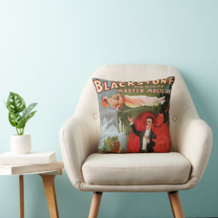 Oude magische poster, Grote Zwarte Steen tovenaar Kussen