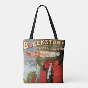 Oude magische poster, Grote Zwarte Steen tovenaar Tote Bag