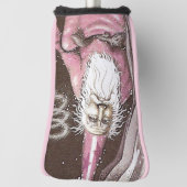 Oude magische tovenaar roze robes met fret golfheadcover (Draai 90)