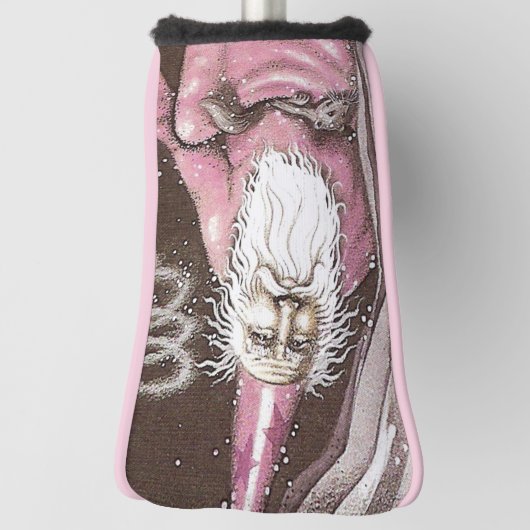 Oude magische tovenaar roze robes met fret golfheadcover (Draai 90)