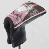 Oude magische tovenaar roze robes met fret golfheadcover (3/4 voorkant)
