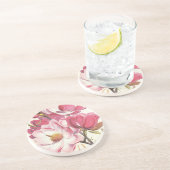 Oude Magnoliaboom Bloesem, Roze Tuin Bloemen Zandsteen Onderzetter (Zijkant)