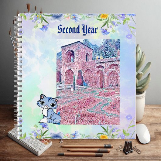 Oude mahal ruïnes tweede jaar kat liefhebbers past notitieboek