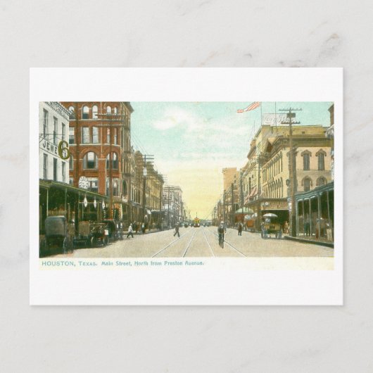Oude Main Street, Houston, Texas Briefkaart (Voorkant)