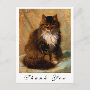 Oude Maine Coon Kat Geschilderd Portret Dank Je Briefkaart