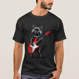 Oude Maine Coon Kat Speelt Gitaar Grappige Kitten T-shirt