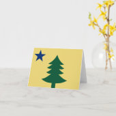 Oude Maine Flag Note Card Kaart (Gele Bloem)