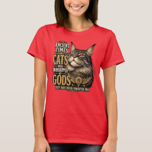 Oude Maine Kat Houding T-shirt