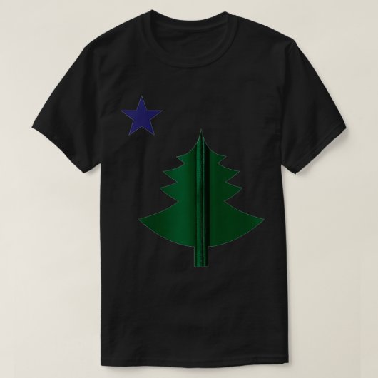 Oude Maine State Vlag 1901 Pijn Tree Zip T-shirt (Design voorkant)
