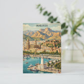 Oude Malaga Spanje Reis Kunstwerk Briefkaart (Staand voorkant)