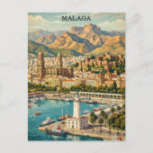 Oude Malaga Spanje Reis Kunstwerk Briefkaart (Voorkant)