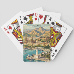 Oude Malaga Spanje Reis Kunstwerk Pokerkaarten