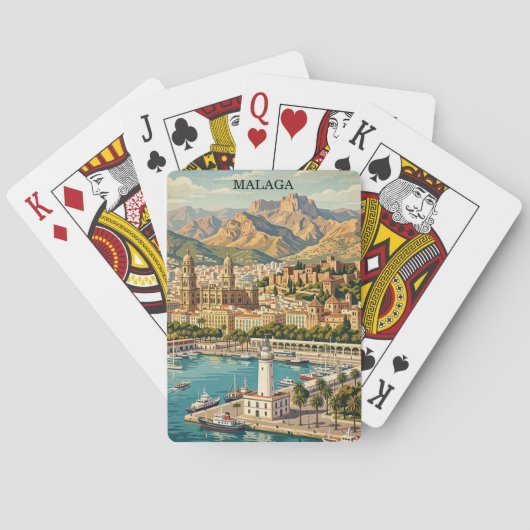 Oude Malaga Spanje Reis Kunstwerk Pokerkaarten (Achterkant)