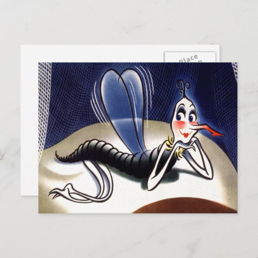 Oude Malaria Muggen Dame Briefkaart (Voorkant / Achterkant)