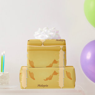 Oude Maleisische landkaartrol Oude Wereld Reis Cadeaupapier